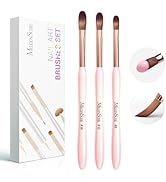 MelodySusie 3Pcs Acrylic Nail Brush Set, Size 8/12/14 Professional Nail Brushes for Acrylic Appli...