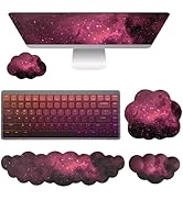 Cloud Mouse Pad Keyboard Wrist Rest for Mouse 4PCS Mini Small Stars Galaxy Desk Mat Pad Set Memor...