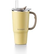 BUYDEEM DS57 Vacuum Insulated Tumbler with Straw 750ml, Mellow Yellow
