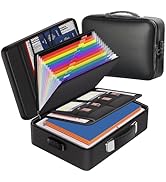 Zanoal Fireproof Safe Document File Organizer Box, 5200°F Portable File Organizer with Lock,Hard ...