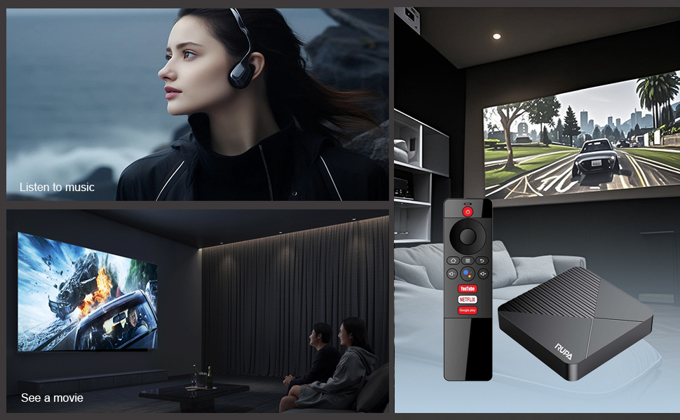  TV Box4GB RAM 64GB ROM Support WiFi6 BT5.0 Ethernet 3D 4K 6K 8K HDR10 Video Smart Box 