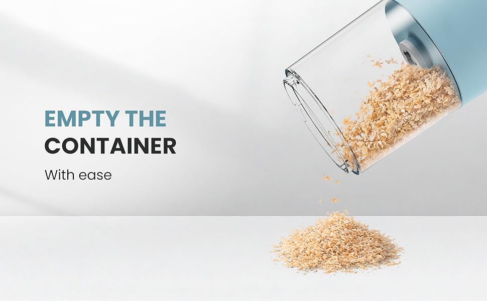 blue empty the container