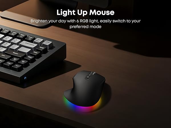 Wireless Ergonomic Mouse with Jiggler