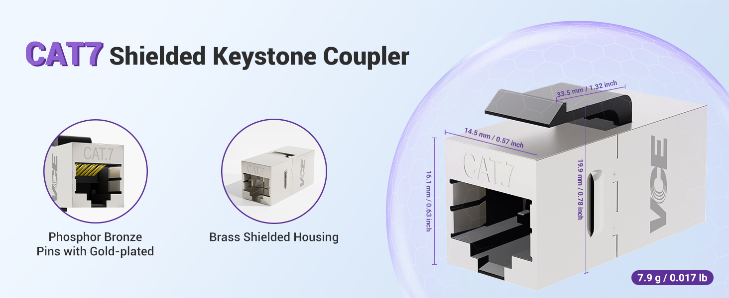CAT7 keystone coupler