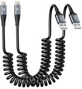 Coiled Lightning Cable, iPhone Charger Cable 3FT for Car