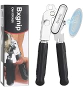 Bxgnip Can Opener Manual with Magnet,Soft Grip Rubber Handle Sharp Blade Smooth Edge,Effortless k...