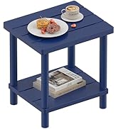 LEJANEOYE Outdoor Side Table, 2-Tier Small Outdoor Table for Patio, Adirondack Side Tables for Ou...