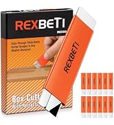 REXBETI 12 Pack Box Cutter, Retractable Cardboard Cutter, Handy Box Opener, More Sharp Single Edg...