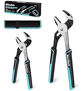 DURATECH 2-Piece Groove Joint Pliers Set with Oxford Rolling Pouch, 10 &amp; 8-Inch Adjustable Water ...