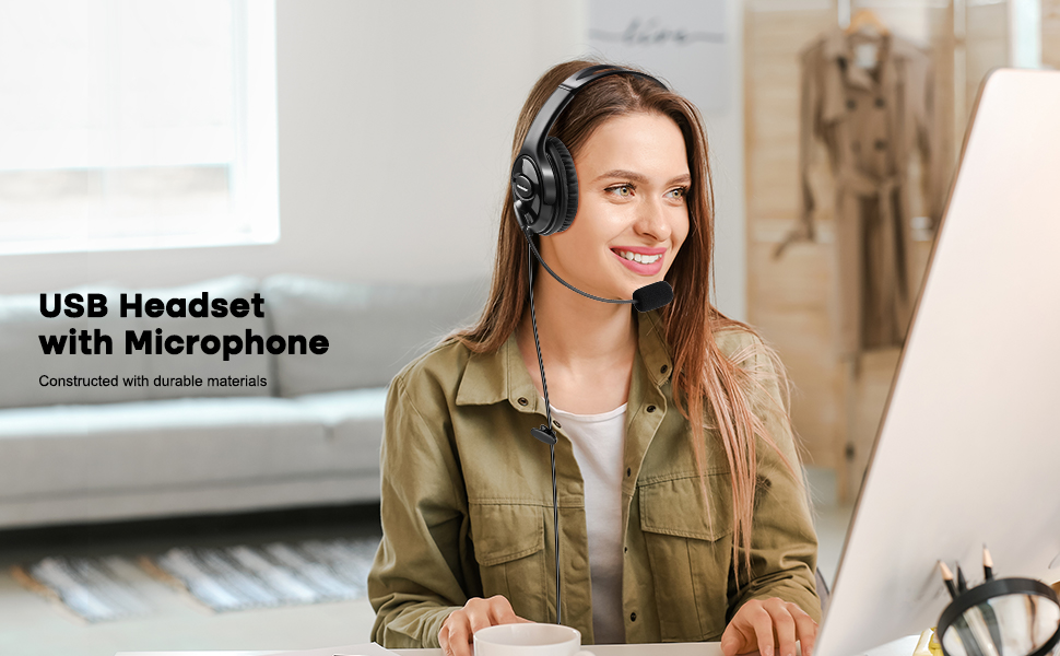 usb headset with microphone for work