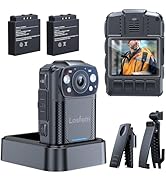 Losfom WD11 2K Body Camera with 2PCS 2000mAh Batteries and Charging Base, 64G Body Cam for 8Hrs R...
