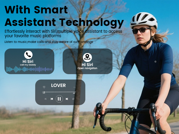 Bluetooth Audio Smart Glasses for Men ,Voice Control, Hands-Free Calls for Android Music/Work