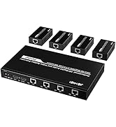 HDMI Extender Splitter 1 x 4, JCHICI 4K@30Hz 100M(328fts) HDMI Splitter with Loopout and EDID Cop...