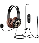 EMAIKER USB Type C Headphones Over Ear USB-C Headset with Noise Cancelling Microphone for Laptop,...