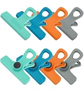 TACGEA Chip Clips, Magnetic Bag Clips with Air Tight Seal for Food Storage, 8 Pieces, Multicolor