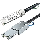 40G QSFP (SFF-8436) to MiniSAS (SFF-8088) DDR Hybrid SAS Cable, 100-Ohm, 1 Meter(3.3ft), Copper P...