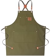 AFUN Chef Aprons for Women Men with Oversized Pockets, 12-Ounce Cotton Canvas Cross Back Water Re...