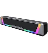 Bluedee Computer Speakers for Desktop PC, 3.5mm Aux PC Speakers for Desktop with Dynamic RGB Ligh...