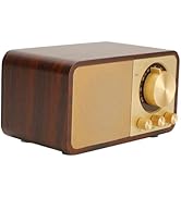Retro Wooden Bluetooth Speaker, Vintage Portable Cordless Speaker, TF Card, AUX, USB IN, Small Vi...