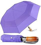 Lejorain Large Folding Golf Umbrella - Compact Mens Umbrellas Travel Rain and Windproof 54inch Co...