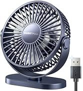 SWEETFULL USB Desk Fan Small Quiet - 3 Speeds Mini Personal Portable Fan 360° Rotation Adjustable...