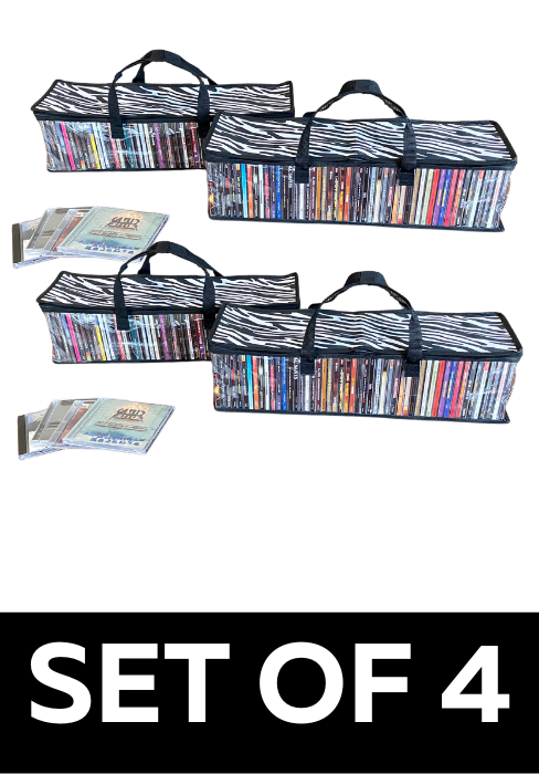 Evelots set of 4 Zebra Design CD Storage Bags