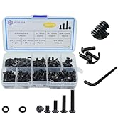 WZHUIDA 300Pcs Button Head Socket Cap M4 Screws Bolts, Washers and Nuts Assortment Kit with 1 Hex...