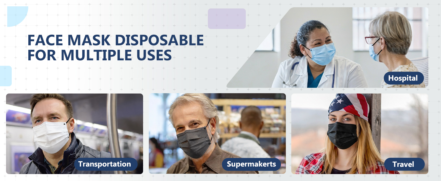 face masks for airplane travle hospital transporteation supermakerts,masks for adults individually