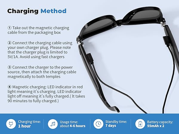 Smart glasses that connect Bluetooth for calls or music playback