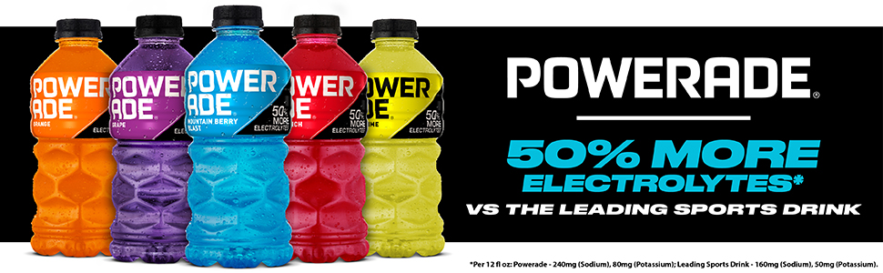 powerade sport drink graph fruit punch berry blast natural flavored workout vitamin electrolyte red