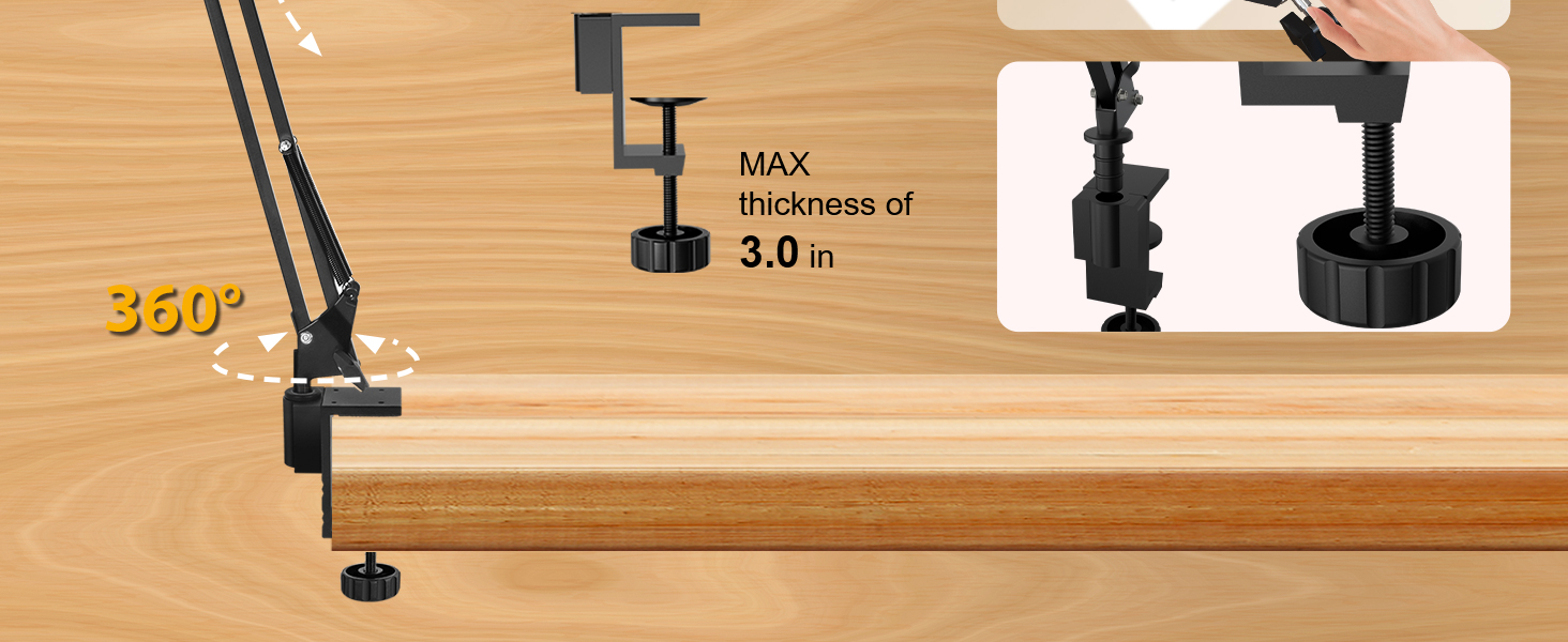 stable magnifying glasses with light