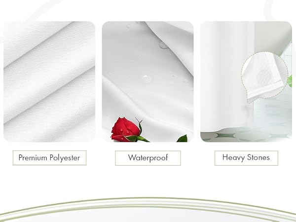 Amazer White Shower Liner Cloth Waterproof