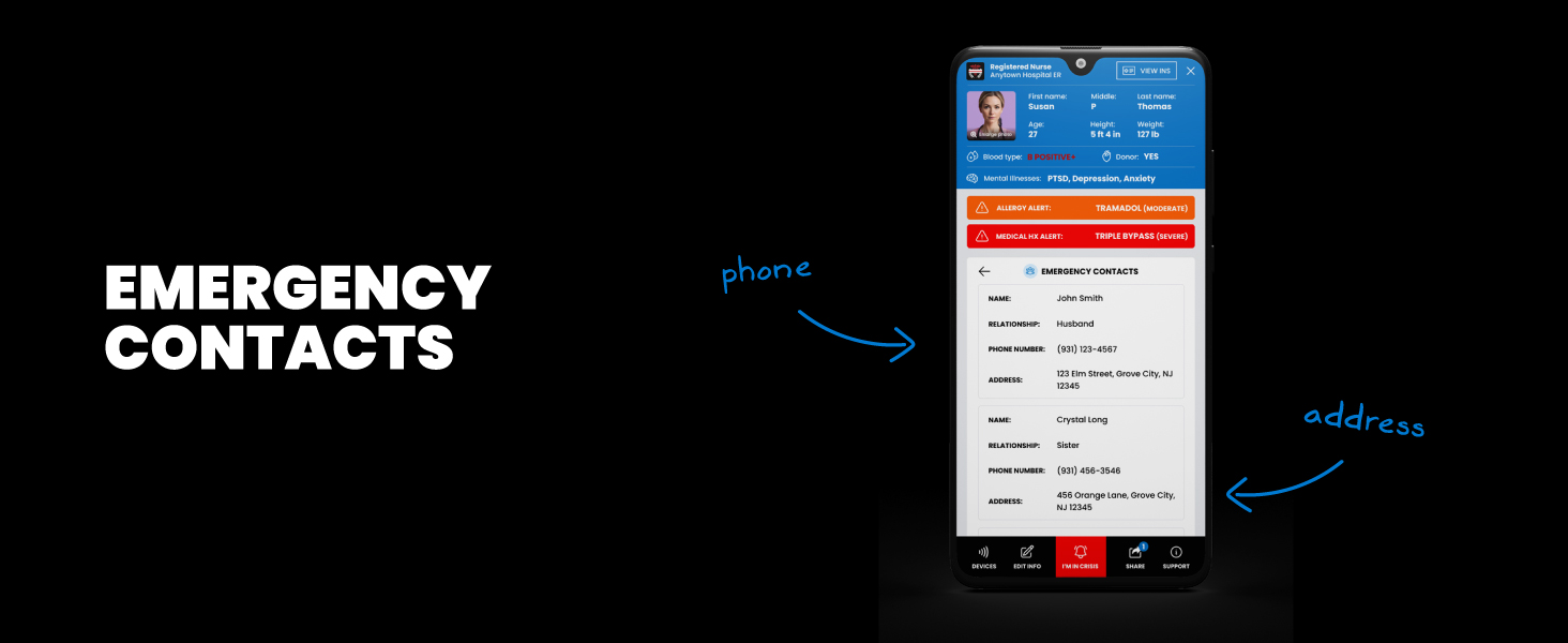 Emergency Contacts Screen