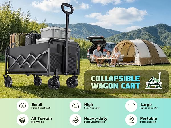 Collapsible Wagon Cart with Wheels Foldable