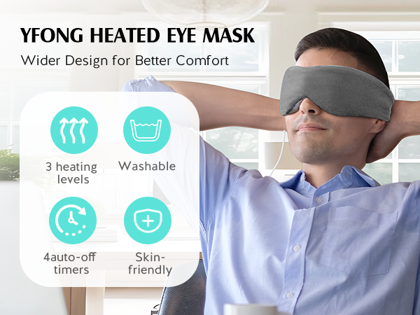 Heated Eye Mask, Warm Eye Compress Mask for Dry Eyes, USB Electric Eye Heating Pad