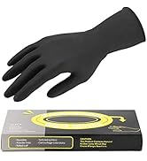 Segbeauty Hair Dye Gloves, 20 Counts Black Reusable Hair Color Gloves Professional Washable Rubbe...