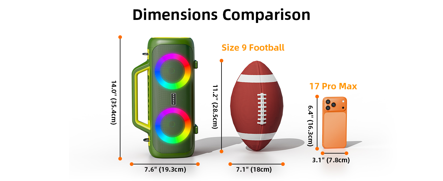 Size display(14 Inch*5.5 Inch*7.6 Inch)