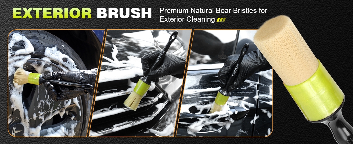 boars hair detailing brush interior detailing brush car detail brush set