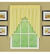 Today's Curtain, Orleans Scallop Curtain, Buttercup 38" Swag Pair, 60" W x 38" L, Buttercup