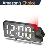 AMIR Projection Alarm Clock for Bedroom, 7.9 in Display LED Alarm Clock with 180° Rotatable Proje...