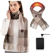 Auccipal Heated Scarf for Women Winter, Rechargeable Heated Neck Wrap with 5000mAh Power Bank, El...