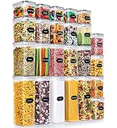 24 Pack Airtight Food Storage Container Set - Wildone BPA Free Plastic Kitchen and Pantry Organiz...