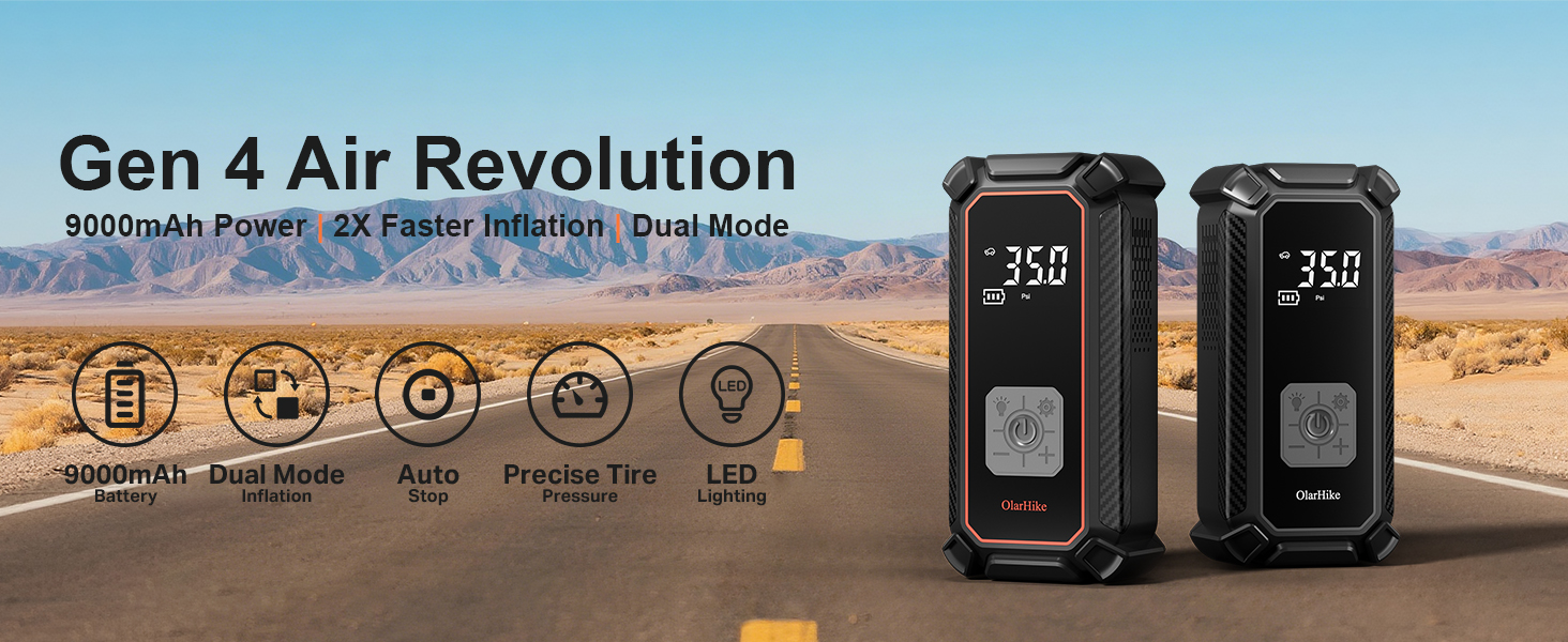 Olarhike Cordless Tire Inflator Portable Air COmpressor