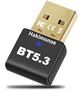Hakimonoe USB Bluetooth 5.3 Adapter for PC, Wireless Dongle for Laptop Desktop Computer Windows 1...