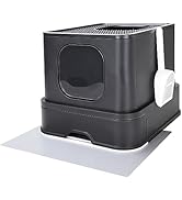 RIZZARI Millions Sold Wordwide Cat Litter Box, Large Top Entry Anti-Splashing Litter Box with Lid...