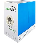 NavePoint Cat6 (CCA), 1000ft, White, Solid Bulk Ethernet Cable, 550MHz, 23AWG 4 Pair, Unshielded ...