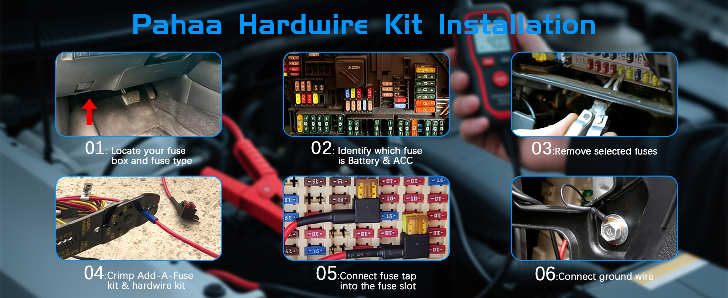 Dash cam Hardwired kit, USB-C Hardwired Cable kit, 12V-24V to 5V Hardwired Cable kit