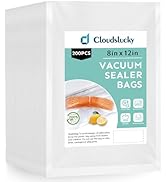 Cloudslucky Vacuum Sealer Bags for Food Quart 8"x12" 200 Pcs Seal a Meal Bag, Food Saver Bags Sou...