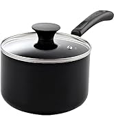 Cook N Home Nonstick Sauce Pan with Glass Lid 2-Qt, Multi-purpose Pot Saucepan Kitchenware, Black...