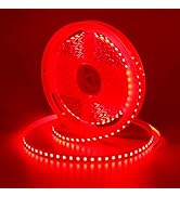KXZM DC 24V 32.8ft(10M) Red LED Strip Light 1200LEDs 2835 SMD 90W High Brightness No-Waterproof I...